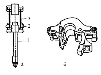Схема подвешивания бурильной трубы при спуско-подьемных операциях: а – схема; б – элеватор 1 – бурильная труба; 2 – элеватор; 3 – штроп