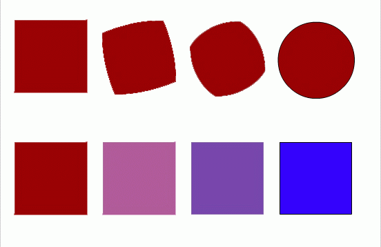 Пример трансформации объекта и трансформации цвета