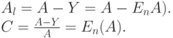 A_l=A- Y=A-E_nA).\\
C=\frac{A-Y}{A}=E_n(A).