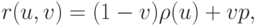 r(u,v) = (1-v) \rho (u)+vp,