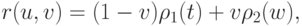 r(u,v) = (1-v)\rho_1(t) + v \rho_2(w),