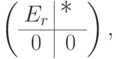 \left(
\begin{array}{c|c}
E_r & \text{\large * }
\\
\hline
0 & 0
\end{array}
\right),