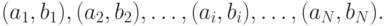 (a_{1}, b_{1} ), (a_{2} , b_{2} ), \ldots , (a_{i} , b_{i} ), \ldots , (a_{N} , b_{N} ).