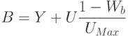 B = Y + U\frac{1 - W_{b}}{U_{Max}}