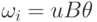 \omega_i = u B \theta