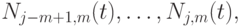 N_{j-m+1,m}( t ), \dots ,N_{j,m}(t),