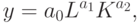 y=a_0 L^{a_1} K^{a_2},